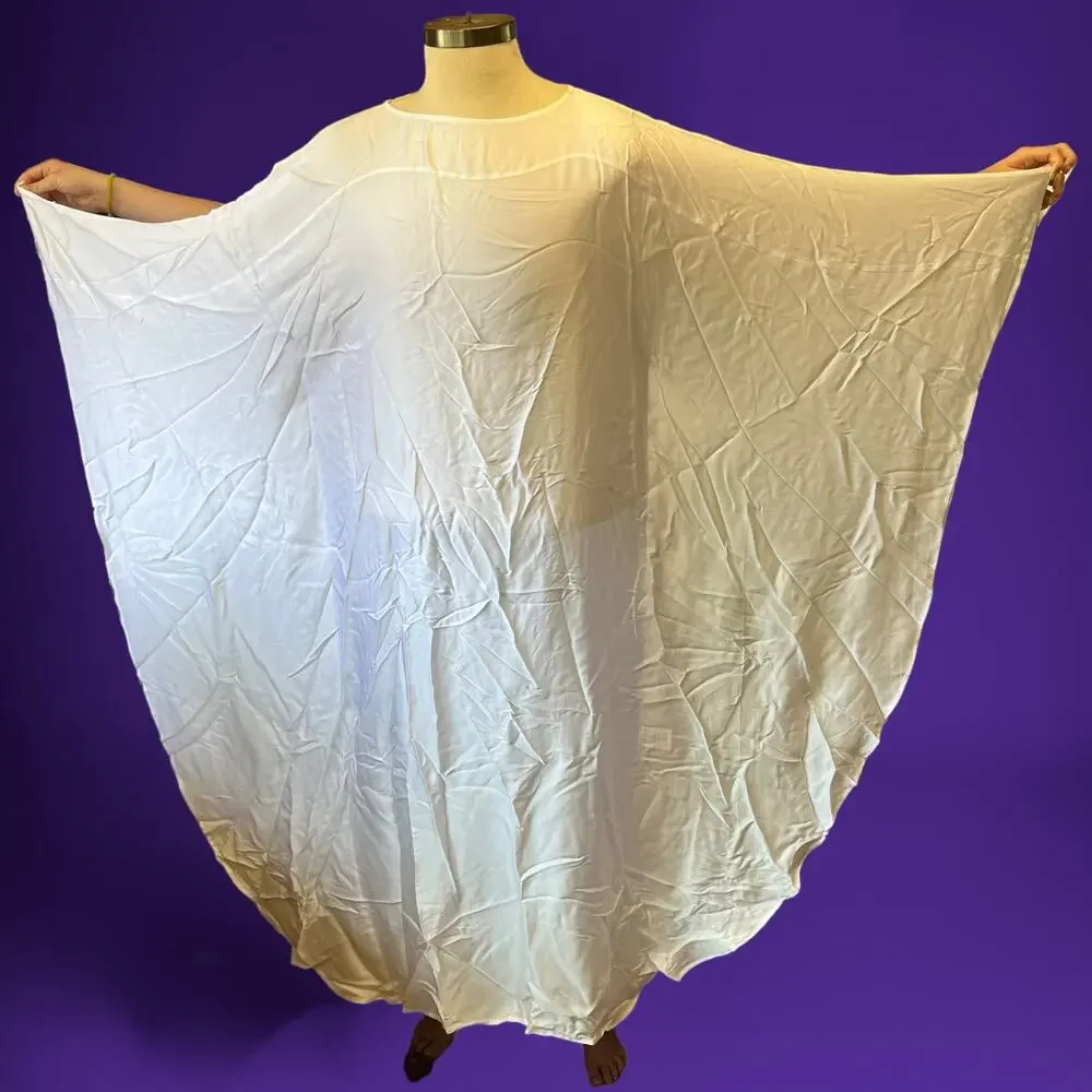 New Secteur 6 Maxi Kaftan Dress Bat Sleeves Deadstock Viscose MSRP $195 Fairy